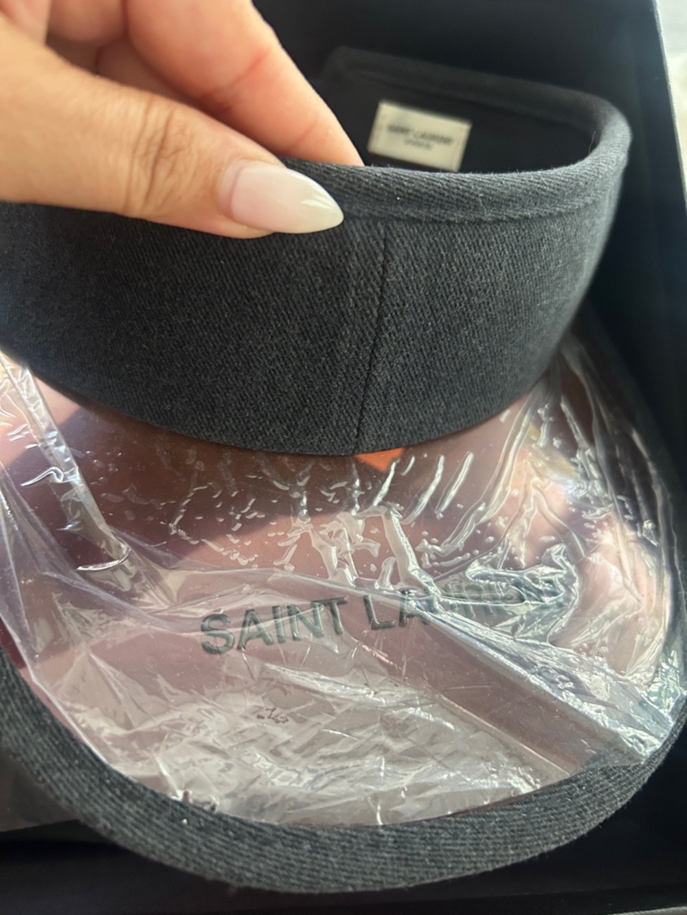 Black Saint Laurent Rive Droit Visor - Picture 7 of 8